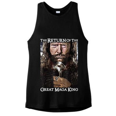 The Return Of The Great Maga King Donald Trump Ladies PosiCharge Tri-Blend Wicking Tank