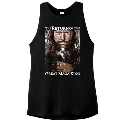 The Return Of The Great Maga King Donald Trump Ladies PosiCharge Tri-Blend Wicking Tank