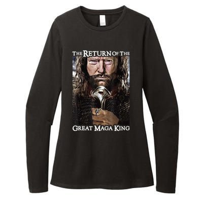 The Return Of The Great Maga King Donald Trump Womens CVC Long Sleeve Shirt