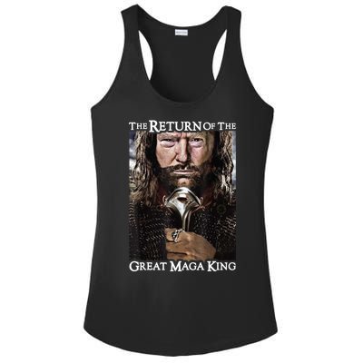 The Return Of The Great Maga King Donald Trump Ladies PosiCharge Competitor Racerback Tank