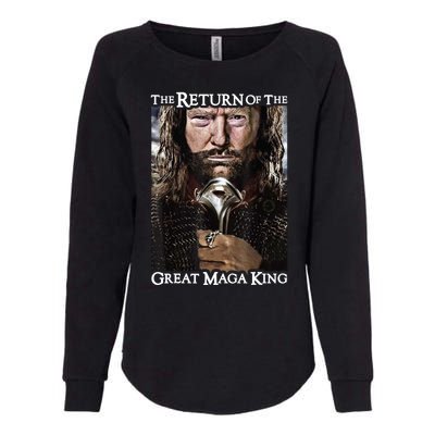 The Return Of The Great Maga King Donald Trump Womens California Wash Sweatshirt