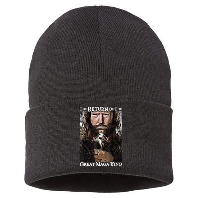 The Return Of The Great Maga King Donald Trump Sustainable Knit Beanie