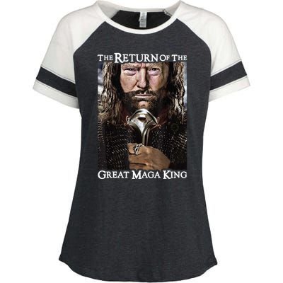 The Return Of The Great Maga King Donald Trump Enza Ladies Jersey Colorblock Tee