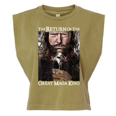 The Return Of The Great Maga King Donald Trump Garment-Dyed Women's Muscle Tee