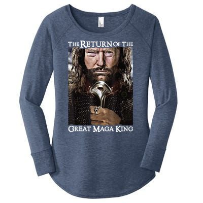 The Return Of The Great Maga King Donald Trump Women's Perfect Tri Tunic Long Sleeve Shirt