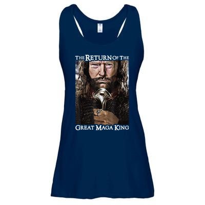 The Return Of The Great Maga King Donald Trump Ladies Essential Flowy Tank