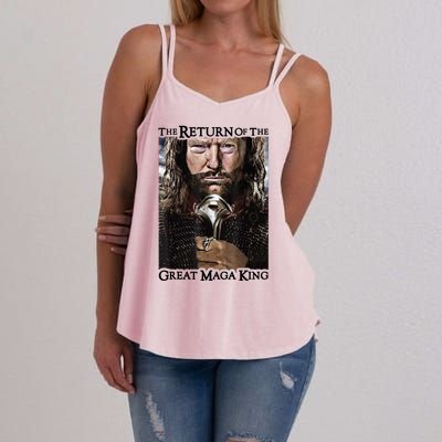 The Return Of The Great Maga King Donald Trump Women's Strappy Tank