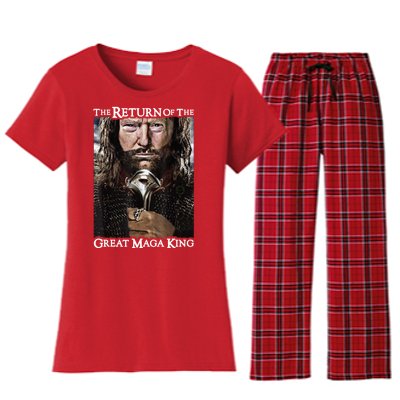 The Return Of The Great Maga King Donald Trump Women's Flannel Pajama Set