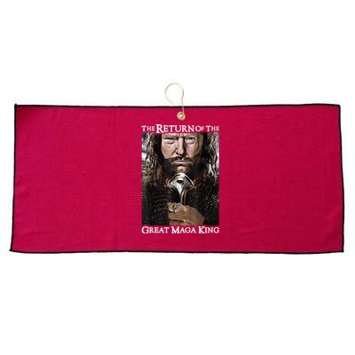 The Return Of The Great Maga King Donald Trump Large Microfiber Waffle Golf Towel