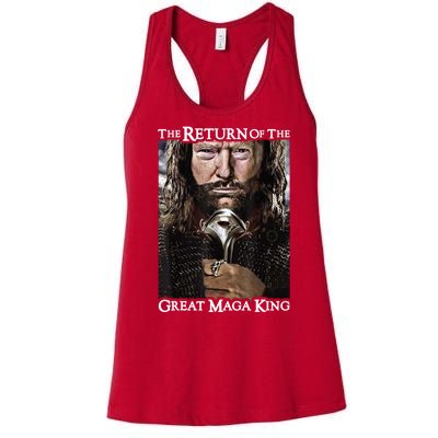 The Return Of The Great Maga King Donald Trump Women's Racerback Tank