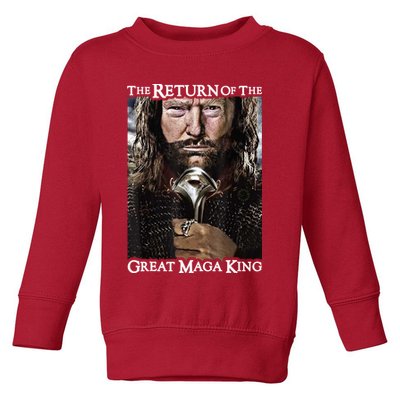 The Return Of The Great Maga King Donald Trump Toddler Sweatshirt