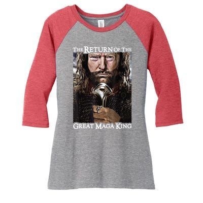 The Return Of The Great Maga King Donald Trump Women's Tri-Blend 3/4-Sleeve Raglan Shirt