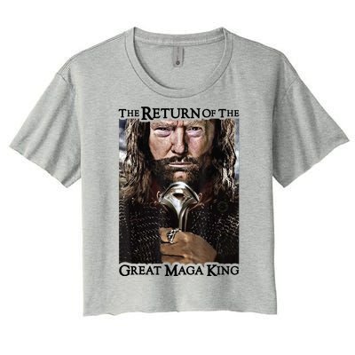 The Return Of The Great Maga King Donald Trump Women's Crop Top Tee