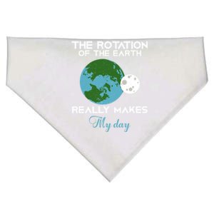 The Rotation Of The Earth Really Makes My Day Science Funny Funny Gift USA-Made Doggie Bandana