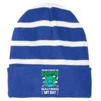 The Rotation Of The Earth Really Makes My Day Science Nerd Gift Striped Beanie with Solid Band