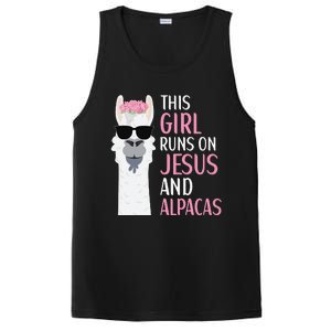 This Runs On Jesus And Alpacas LLama Apparel PosiCharge Competitor Tank