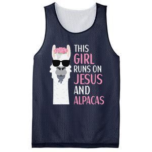 This Runs On Jesus And Alpacas LLama Apparel Mesh Reversible Basketball Jersey Tank