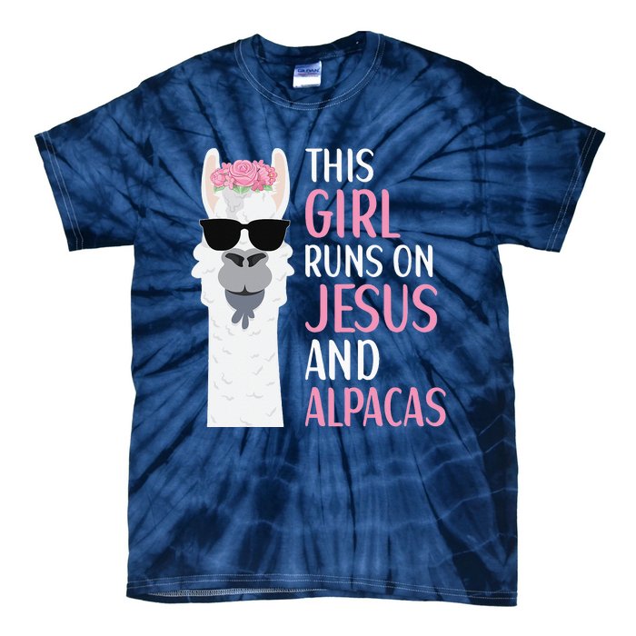 This Runs On Jesus And Alpacas LLama Apparel Tie-Dye T-Shirt