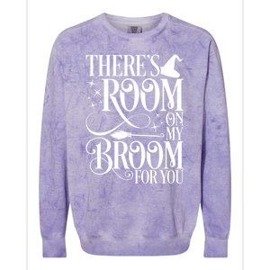 ThereS Room On My Broom For You Funny Witch Halloween Gift Colorblast Crewneck Sweatshirt