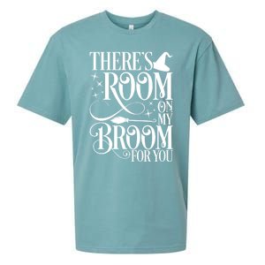 ThereS Room On My Broom For You Funny Witch Halloween Gift Sueded Cloud Jersey T-Shirt