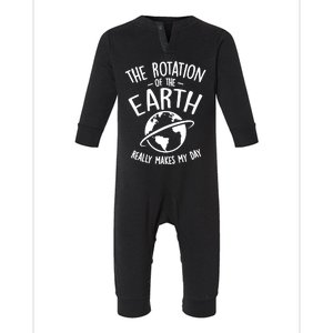 The Rotation Of The Earth Really Makes My Day Science Infant Fleece One Piece