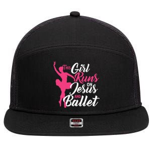 This Runs On Jesus And Ballet Barre Ballerina Chassé 7 Panel Mesh Trucker Snapback Hat