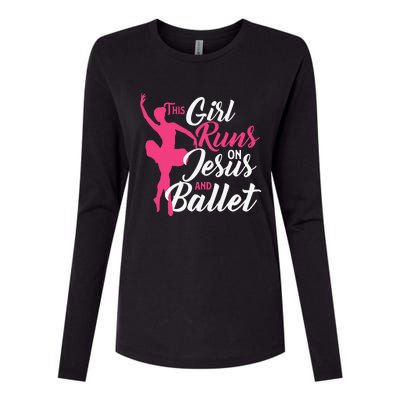 This Runs On Jesus And Ballet Barre Ballerina Chassé Womens Cotton Relaxed Long Sleeve T-Shirt