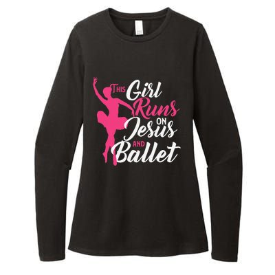 This Runs On Jesus And Ballet Barre Ballerina Chassé Womens CVC Long Sleeve Shirt