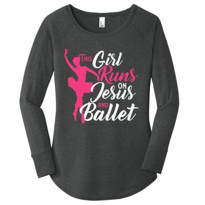 This Runs On Jesus And Ballet Barre Ballerina Chassé Women's Perfect Tri Tunic Long Sleeve Shirt