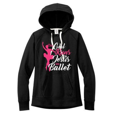 This Runs On Jesus And Ballet Barre Ballerina Chassé Women's Fleece Hoodie