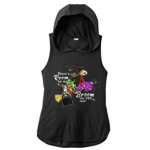 ThereS Room On My Broom For You Too Teacher Halloween Ladies PosiCharge Tri-Blend Wicking Draft Hoodie Tank