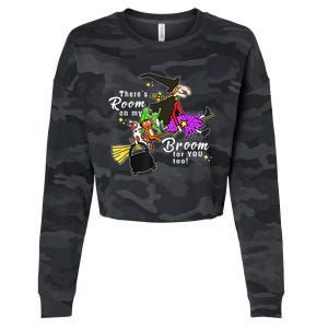 ThereS Room On My Broom For You Too Teacher Halloween Cropped Pullover Crew