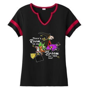 ThereS Room On My Broom For You Too Teacher Halloween Ladies Halftime Notch Neck Tee