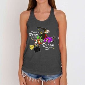 ThereS Room On My Broom For You Too Teacher Halloween Women's Knotted Racerback Tank