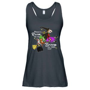 ThereS Room On My Broom For You Too Teacher Halloween Ladies Essential Flowy Tank