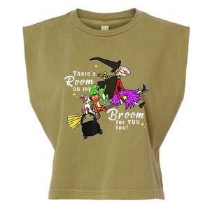 ThereS Room On My Broom For You Too Teacher Halloween Garment-Dyed Women's Muscle Tee