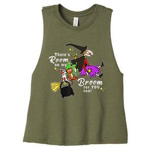 ThereS Room On My Broom For You Too Teacher Halloween Women's Racerback Cropped Tank