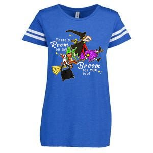 ThereS Room On My Broom For You Too Teacher Halloween Enza Ladies Jersey Football T-Shirt