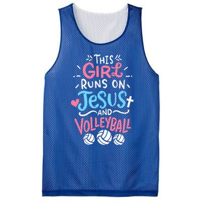 This Runs On Jesus And Volleyball Cute Gift Mesh Reversible Basketball Jersey Tank