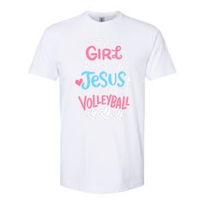 This Runs On Jesus And Volleyball Cute Gift Softstyle CVC T-Shirt