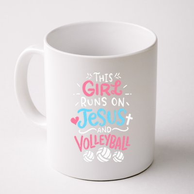 This Runs On Jesus And Volleyball Cute Gift Coffee Mug