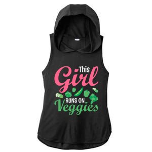 This Runs On Veggies Funny Veganism Vegan Funny Gift Ladies PosiCharge Tri-Blend Wicking Draft Hoodie Tank