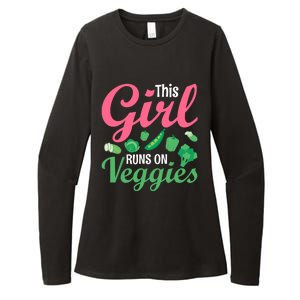 This Runs On Veggies Funny Veganism Vegan Funny Gift Womens CVC Long Sleeve Shirt