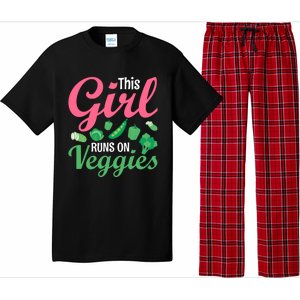 This Runs On Veggies Funny Veganism Vegan Funny Gift Pajama Set