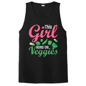 This Runs On Veggies Funny Veganism Vegan Funny Gift PosiCharge Competitor Tank