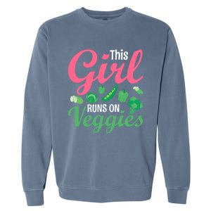 This Runs On Veggies Funny Veganism Vegan Funny Gift Garment-Dyed Sweatshirt