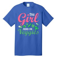 This Runs On Veggies Funny Veganism Vegan Funny Gift Tall T-Shirt