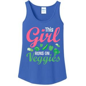 This Runs On Veggies Funny Veganism Vegan Funny Gift Ladies Essential Tank