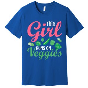 This Runs On Veggies Funny Veganism Vegan Funny Gift Premium T-Shirt