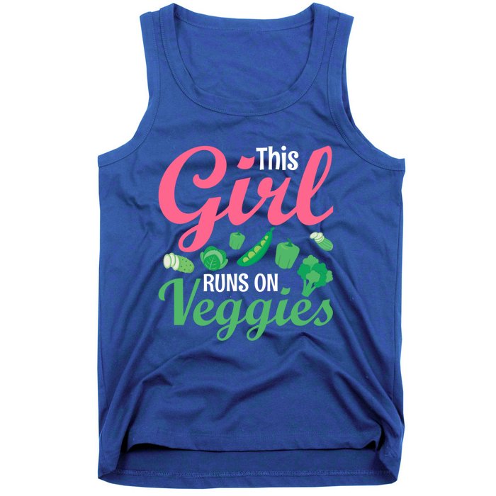 This Runs On Veggies Funny Veganism Vegan Funny Gift Tank Top